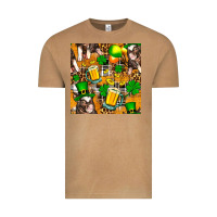 St. Patrick's Day Pig With Beer And Shamrock Seamless Vintage Tee | Teevron