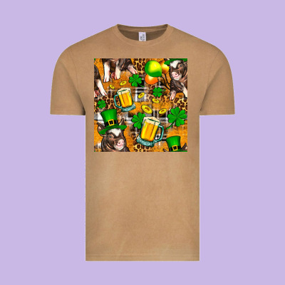St. Patrick's Day Pig With Beer And Shamrock Seamless Vintage Tee Designed By Fadigitalartstudio