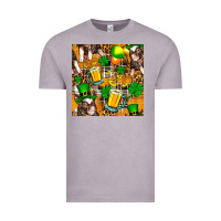 Vintage Zinc St. Patrick's Day Pig With Beer And Shamrock Seamless Vintage Tee - FaDigitalArtStudio