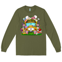 Army Green Easter School Bus Long Sleeve Tee - CowhideDigitalArt
