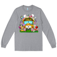Heather Grey Easter School Bus Long Sleeve Tee - CowhideDigitalArt