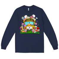 Navy Easter School Bus Long Sleeve Tee - CowhideDigitalArt