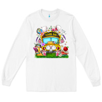 White Easter School Bus Long Sleeve Tee - CowhideDigitalArt