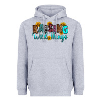 Heather Grey raising wild things Heavyweight Hoodie - RanaPortraitStore