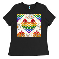 Black Pride lgbtq hearts and daisy seamless pattern Ladies Tee - BundleAndBundleShop