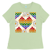 Matcha Pride lgbtq hearts and daisy seamless pattern Ladies Tee - BundleAndBundleShop