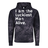 Cloud Black luckiest man alive Vintage Hoodie - linhVisuals