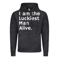 Vintage Black luckiest man alive Vintage Hoodie - linhVisuals