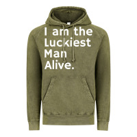 Vintage Olive luckiest man alive Vintage Hoodie - linhVisuals