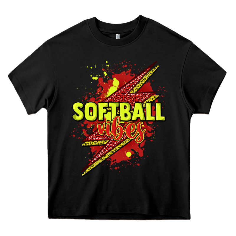 Softball Vibes Lightning Bolt Heavy Core Tee by HowdyJamesFarm | Teevron