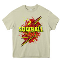 Mossy Softball vibes lightning bolt Heavy Core Tee - HowdyJamesFarm