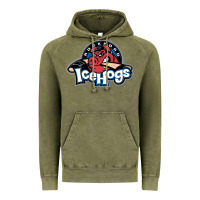Vintage Olive Ice-Hogs Vintage Hoodie - linhVisuals