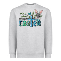 Heather Grey My First Easter Bunny Boy Heavyweight Sweatshirt - RanaPortraitStore