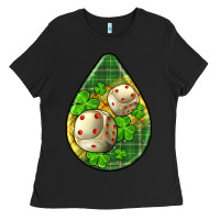 Black st.patrick's teardrop earrings Ladies Tee - FaDigitalArtStudio