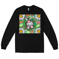 Black Easter Bunny Long Sleeve Tee - CowhideDigitalArt