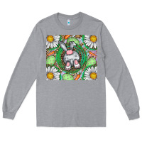 Heather Grey Easter Bunny Long Sleeve Tee - CowhideDigitalArt