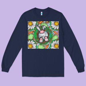 Easter Bunny Long Sleeve Tee Designed By Cowhidedigitalart