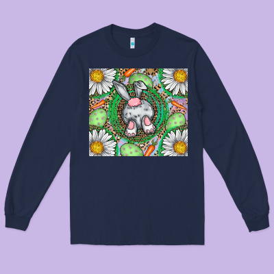 Easter Bunny Long Sleeve Tee Designed By Cowhidedigitalart