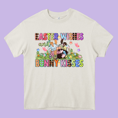 Easter Wishes And Bunny Kisses Easter Gnomies  Eas Heavy Core Tee Designed By Cowgirlartshop