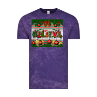 Cloud Purple Christmas Believe Vintage Tee - BundleAndBundleShop