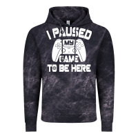 Cloud Black i paused my game to be here Vintage Hoodie - linhVisuals