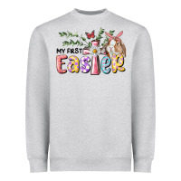 Heather Grey My First Easter Bunny Heavyweight Sweatshirt - RanaPortraitStore