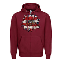 Burgundy american mom Zipper Hoodie - JahusDesignShop