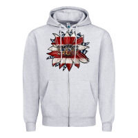 Heather Grey american mom Zipper Hoodie - JahusDesignShop