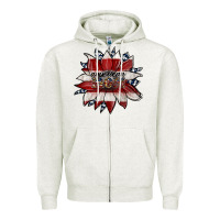 Oatmeal Heather american mom Zipper Hoodie - JahusDesignShop