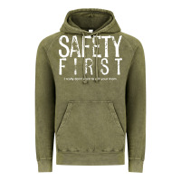 Vintage Olive safety first science teacher Vintage Hoodie - linhVisuals
