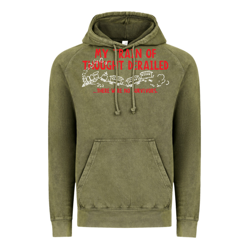 My Train Of Thought Derailed Vintage Hoodie by linhVisuals | Teevron