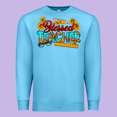 Blessed Teacher Premium Sweatshirt Designed By Ranaportraitstore