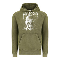 Vintage Olive black metal pinhead Vintage Hoodie - linhVisuals