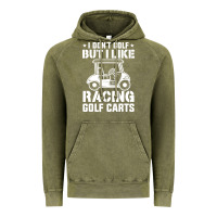 Vintage Olive i don't golf but i like racing golf carts Vintage Hoodie - linhVisuals