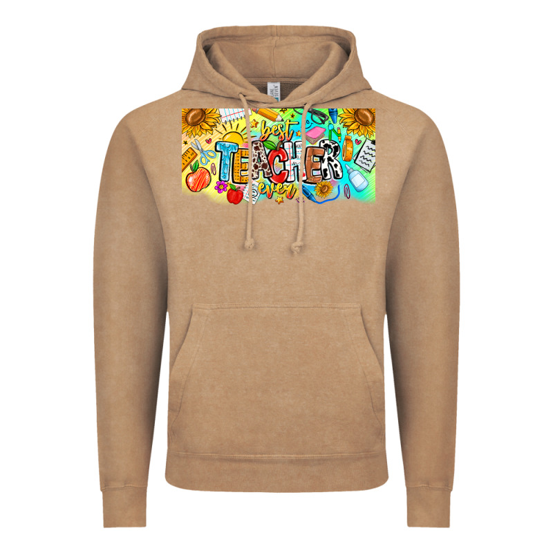 Best Teacher Ever Vintage Hoodie by CowhideDigitalArt | Teevron