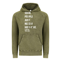 Vintage Olive some people need a high five Vintage Hoodie - linhVisuals