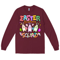 Burgundy Easter Hunting Squad Long Sleeve Tee - CowhideDigitalArt