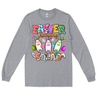 Heather Grey Easter Hunting Squad Long Sleeve Tee - CowhideDigitalArt