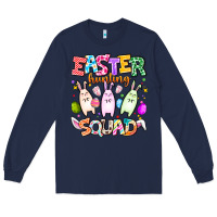 Navy Easter Hunting Squad Long Sleeve Tee - CowhideDigitalArt