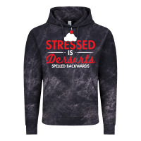 Cloud Black stressed is desserts spelled backwards Vintage Hoodie - linhVisuals