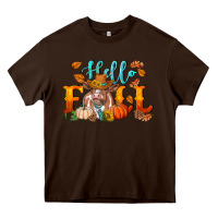 Chocolate Brown hello fall heifer cow Heavy Core Tee - RanaPortraitStore