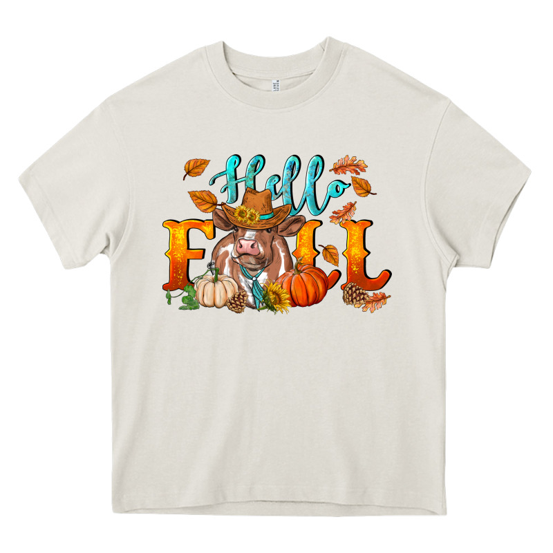 Hello Fall Heifer Cow Heavy Core Tee by RanaPortraitStore | Teevron