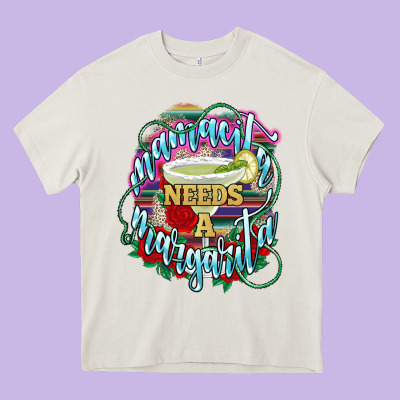 Mamacita Needs A Margarita Mexico Heavy Core Tee Designed By Howdyjamesfarm