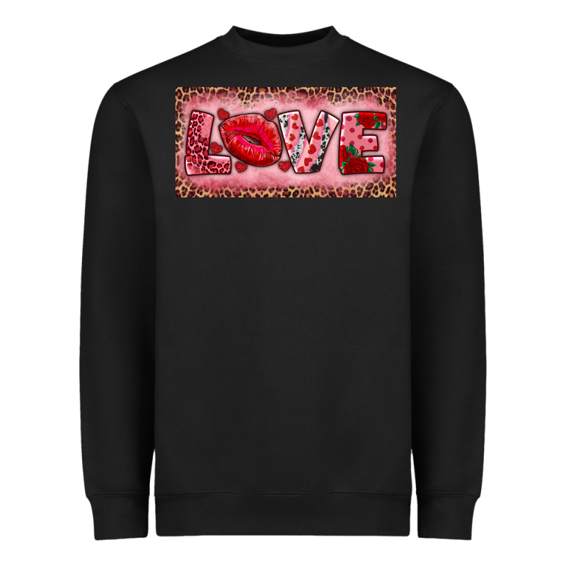 Pink Love Kiss Valentine's Day Heavyweight Sweatshirt by RanaPortraitStore | Teevron