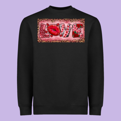 Pink Love Kiss Valentine's Day Heavyweight Sweatshirt Designed By Ranaportraitstore