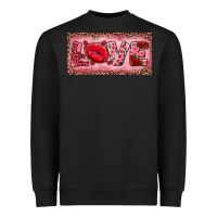 Black Pink Love Kiss Valentine's Day Heavyweight Sweatshirt - RanaPortraitStore