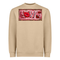 Mushroom Pink Love Kiss Valentine's Day Heavyweight Sweatshirt - RanaPortraitStore