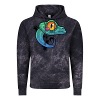 Cloud Black cute colorful cartoon gecko Vintage Hoodie - linhVisuals