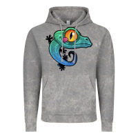 Cloud Rock cute colorful cartoon gecko Vintage Hoodie - linhVisuals