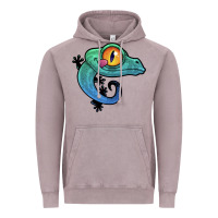 Vintage Zinc cute colorful cartoon gecko Vintage Hoodie - linhVisuals